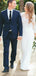 Simple Two Pieces Long Sleeves Open Back Lace Wedding Dresses,WD778