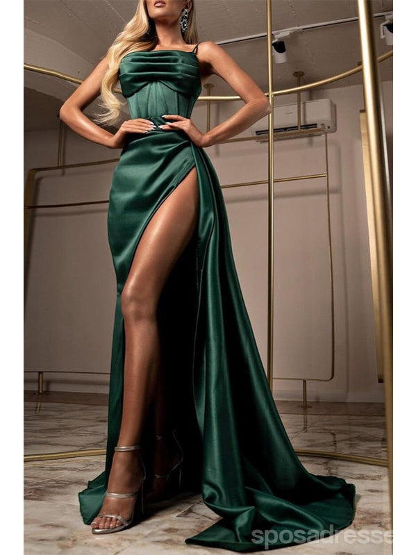 Emerald Green Mermaid Spaghetti Straps High Slit Cheap Long Prom Dress SposaDresses Emerald Green Mermaid Spaghetti Straps High Slit Cheap Long Prom Dress SposaDresses