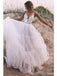 Floral A-line Straps V-neck Handmade Lace Wedding Dresses,WD780