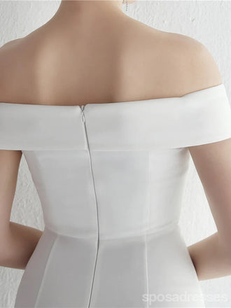 Simple White Mermaid Off Shoulder Long Prom Dresses Online,13024