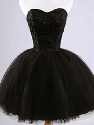 Formal lace little black dress, short homecoming prom dresses, CM0024