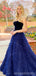 Blue A-line Sweetheart Sleeveless Long Party Prom Dresses Online, Dance Dresses,12565