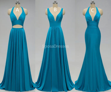 V-neck Side Slit Unique Long Cheap Bridesmaid Dresses Online, WG578