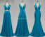 V-neck Side Slit Unique Long Cheap Bridesmaid Dresses Online, WG578