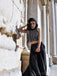Black Two Pieces Sleeveless Halter Long Prom Dresses, Sweet 16 Prom Dresses, 12393