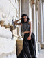 Black Two Pieces Sleeveless Halter Long Prom Dresses, Sweet 16 Prom Dresses, 12393