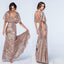 Simple Sheath Half Sleeves V Neck Long Bridesmaid Dresses Online, WG890