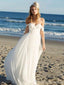 Simple Off Shoulder Beach Wedding Dresses Online, Cheap Chiffon Bridal Dresses, WD437