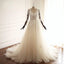 High Neck See Through A-line Lace Long Custom Cheap Wedding Bridal Dresses, WD298