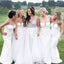 Simple Mermaid White Cheap Long Bridesmaid Dresses Online, WG720