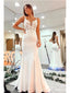 Simple White Mermaid V-neck Cheap Long Prom Dresses Online,12814
